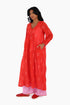 Long dress in printed cotton voile with pockets
